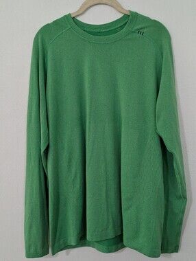 Lululemon Metal Vent Long Sleeve Shirt Crewneck Seamless Green Large L